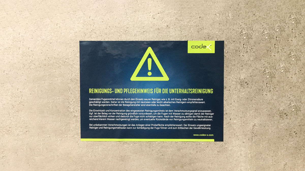 Reinigungsaufkleber